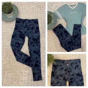 Diamond Tie Dye Yoga Pants Leggings Pocket Athletic Workout Yoga Tights